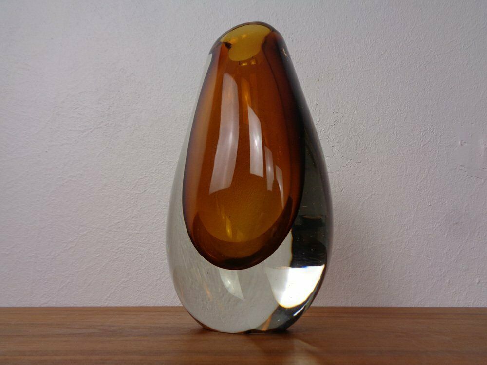 Finnish Glass Vase By Armando Jacobino For Oy Kumela, 1950s photo vinterior