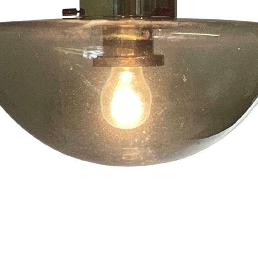 Space Age Design   Raak Amsterdam   B 1065   Hanging Pendant   'Gold Bowl'   Smoked Glass And Brass Mount photo buy