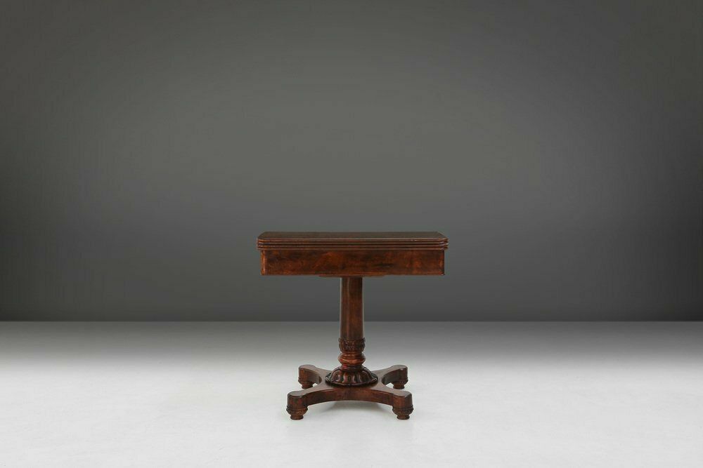 Victorian Burl Wood Folding Card Table, 19th Century photo buy
