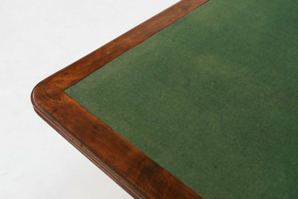 Furniture Victorian Burl Wood Folding Card Table, 19th Century photo