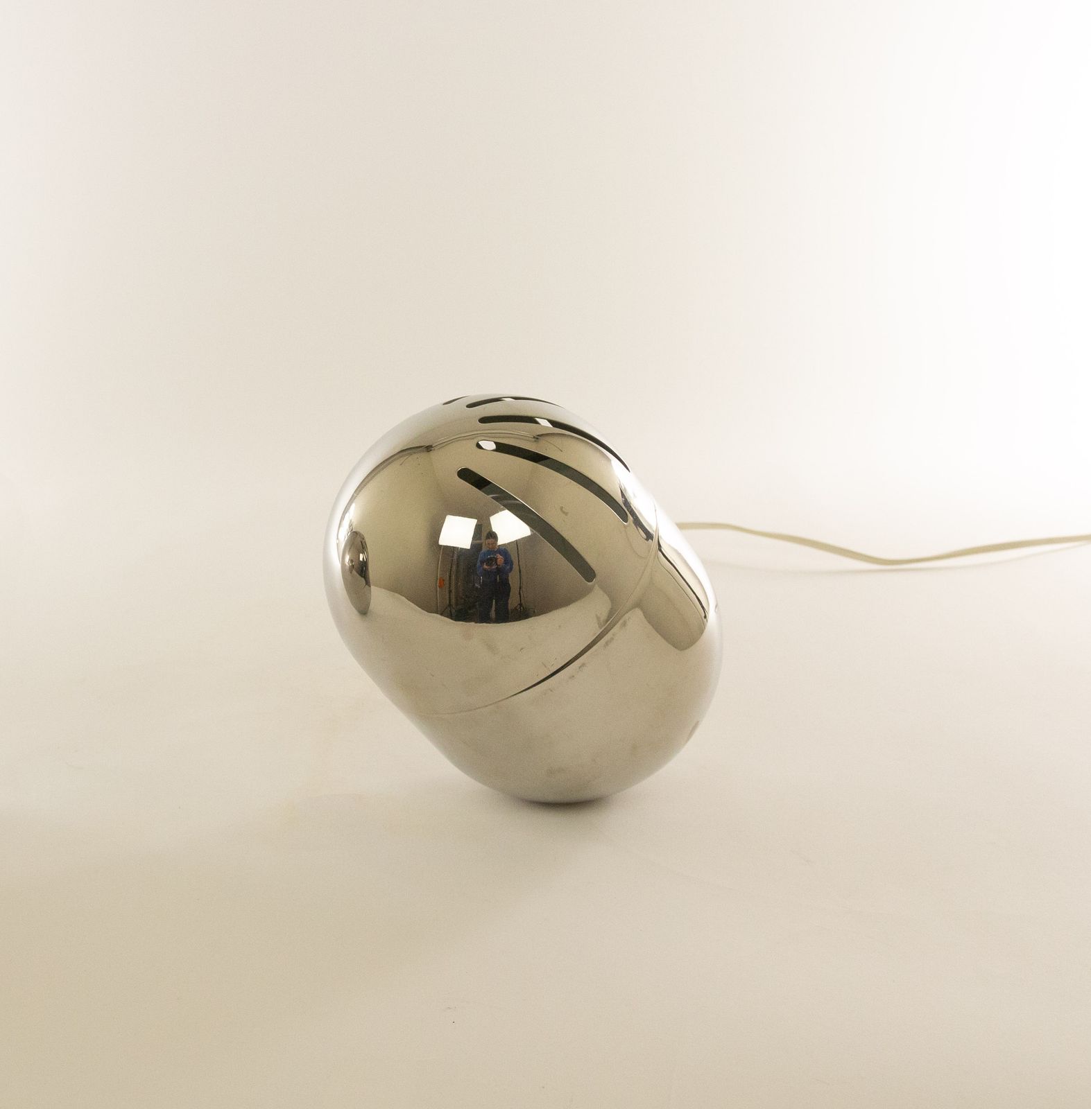 Pair Of Italian Chrome Table Lamps By Reggiani, 1970s photo vinterior