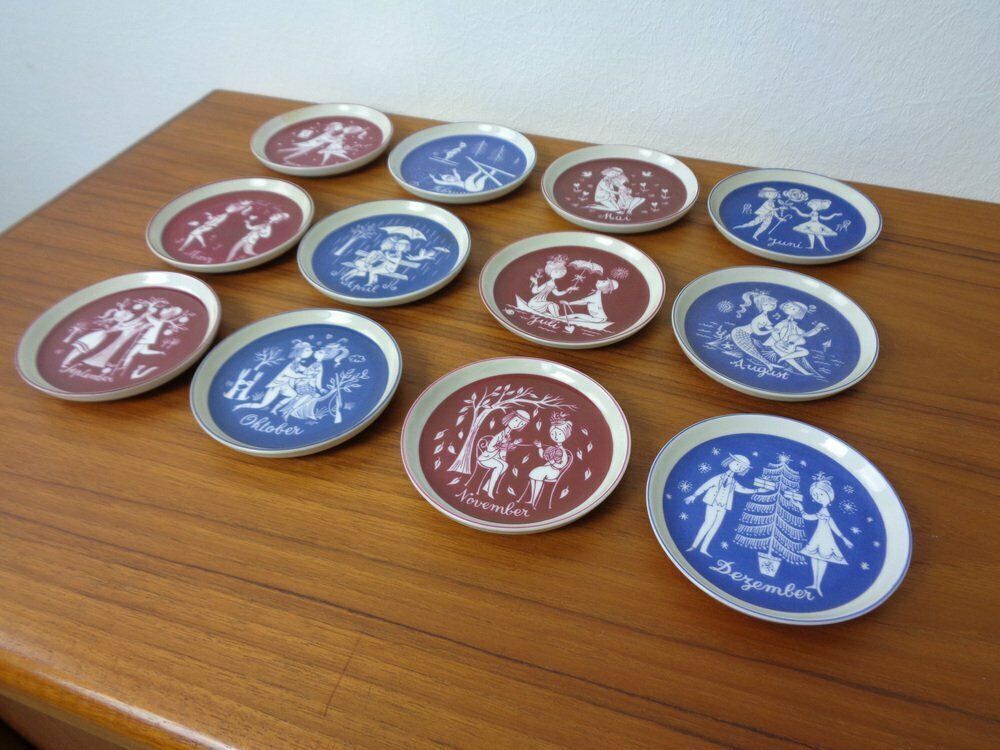 Porcelain Coasters By Raymond Peynet For Rosenthal Studio Line, 1960s, Set Of 12 photo for sale