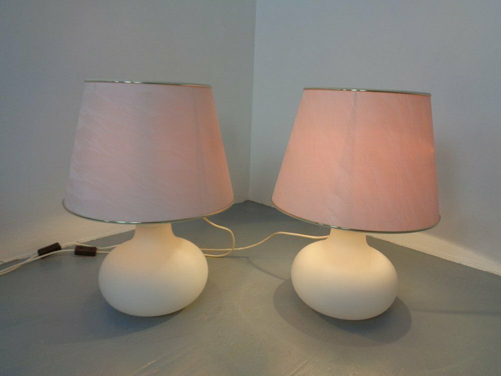 Opaline Glass Table Lamps From Glashütte Limburg, 1960s, Set Of 2 photo furniture
