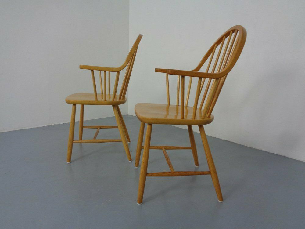 Oak Armchairs By Erik Ole Jørgensen For Tarm Stole Møbelfabrik, Set Of 2 photo vintage