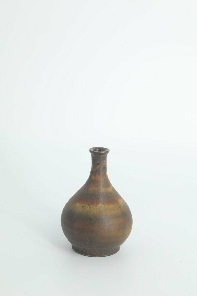 Kleine Mid Century Scandinavisch Moderne Bruine Stoneware Vaasjes Van Gunnar Borg Voor Höganäs Ceramics, Jaren 1960, Set Van 4 photo Woonaccessoires