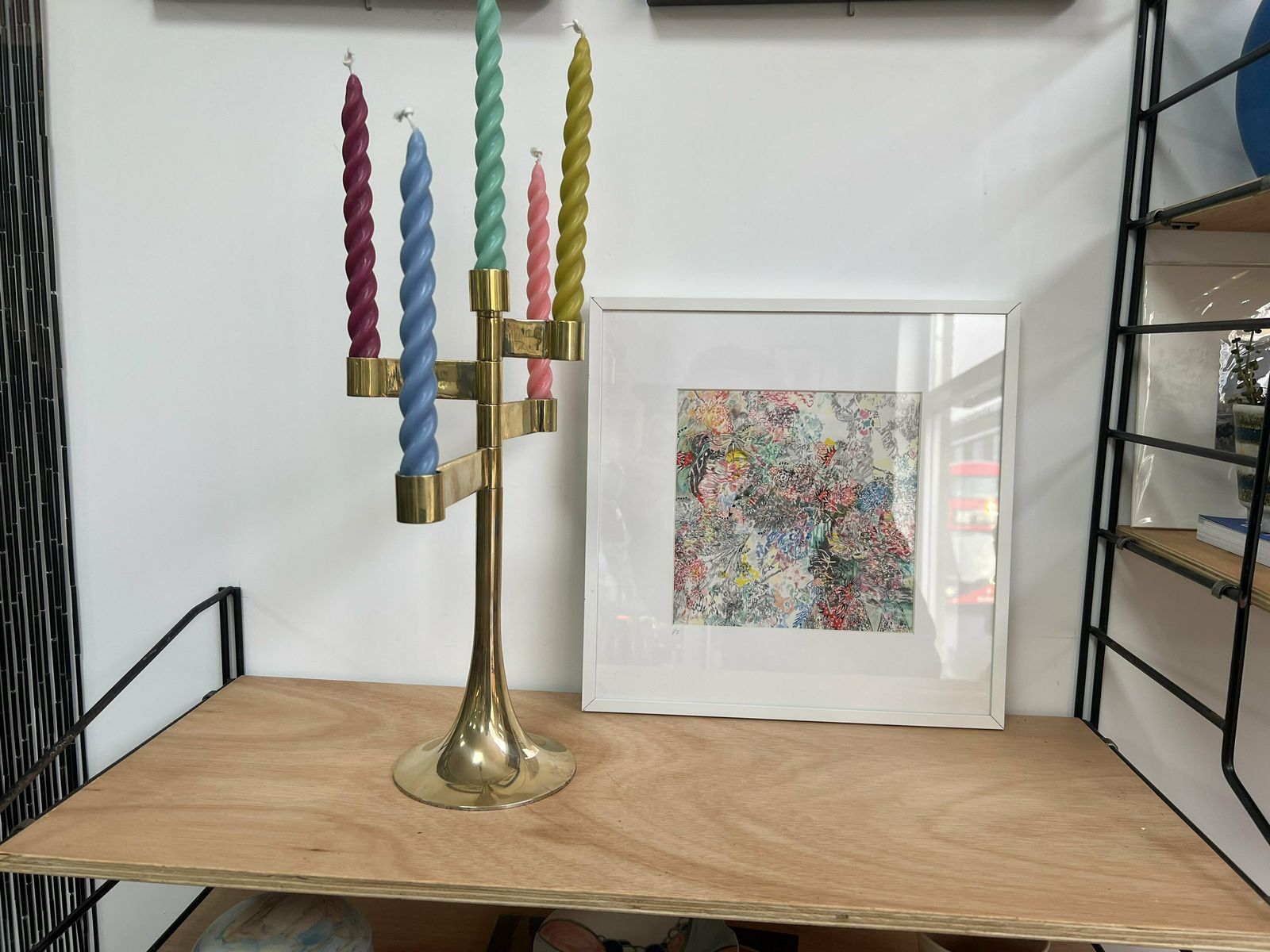 Vintage Mid Century Candelabra, Modernist Candlesticks Holder With Five Arms,