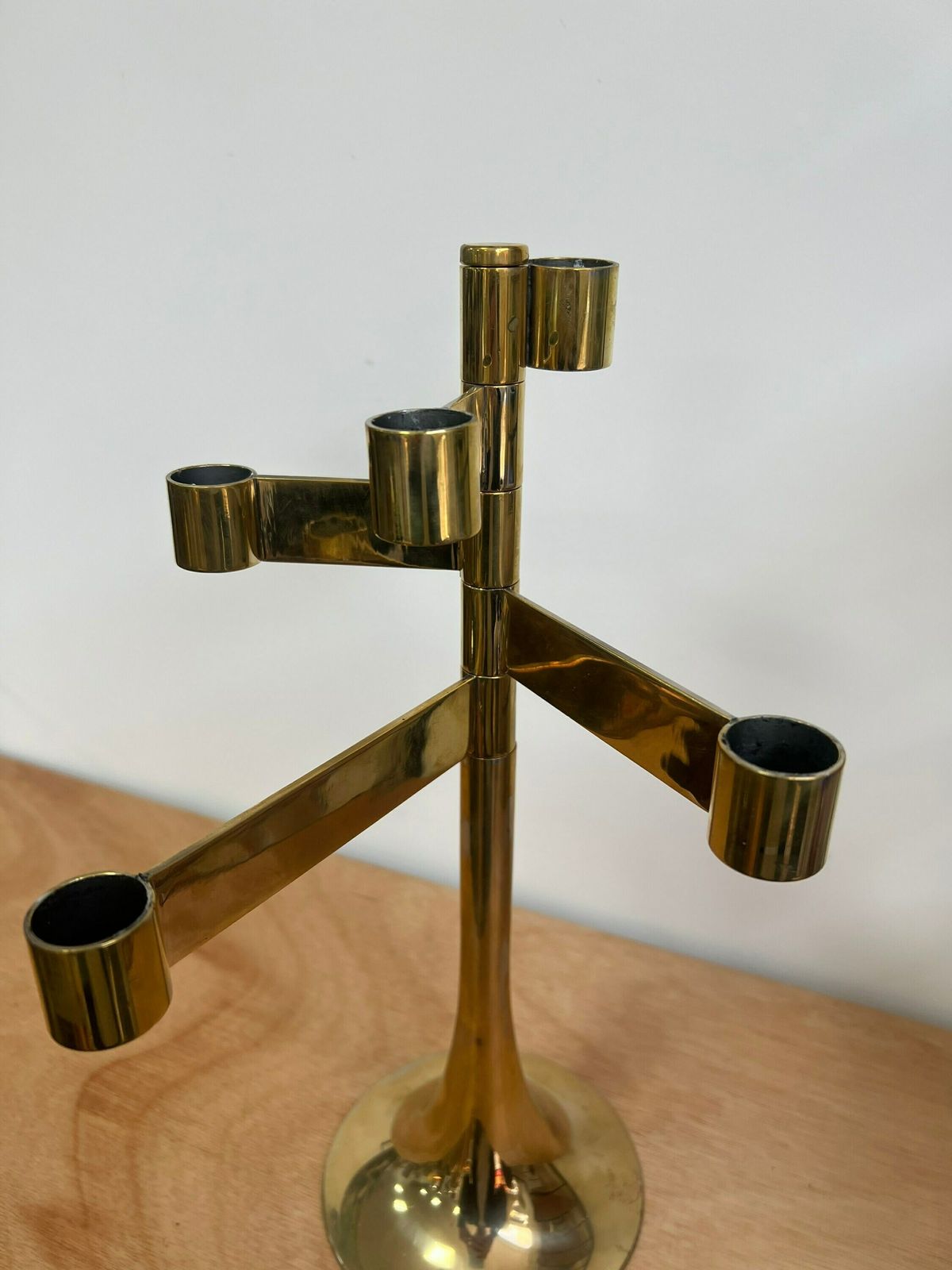 Vintage Mid Century Candelabra, Modernist Candlesticks Holder With Five Arms, photo furniture