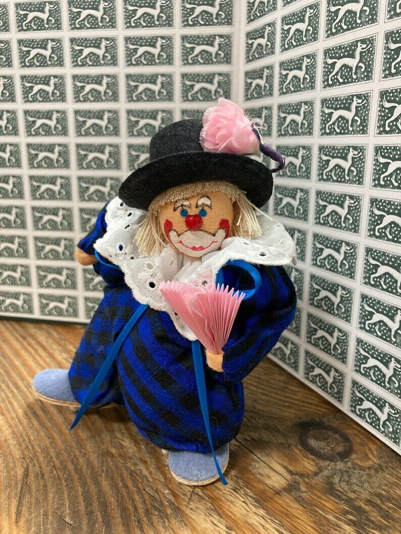 Vintage G.Prosel Pair Of Clowns, Made In West Germany, Handmade Clowns, Dolls photo 75.0