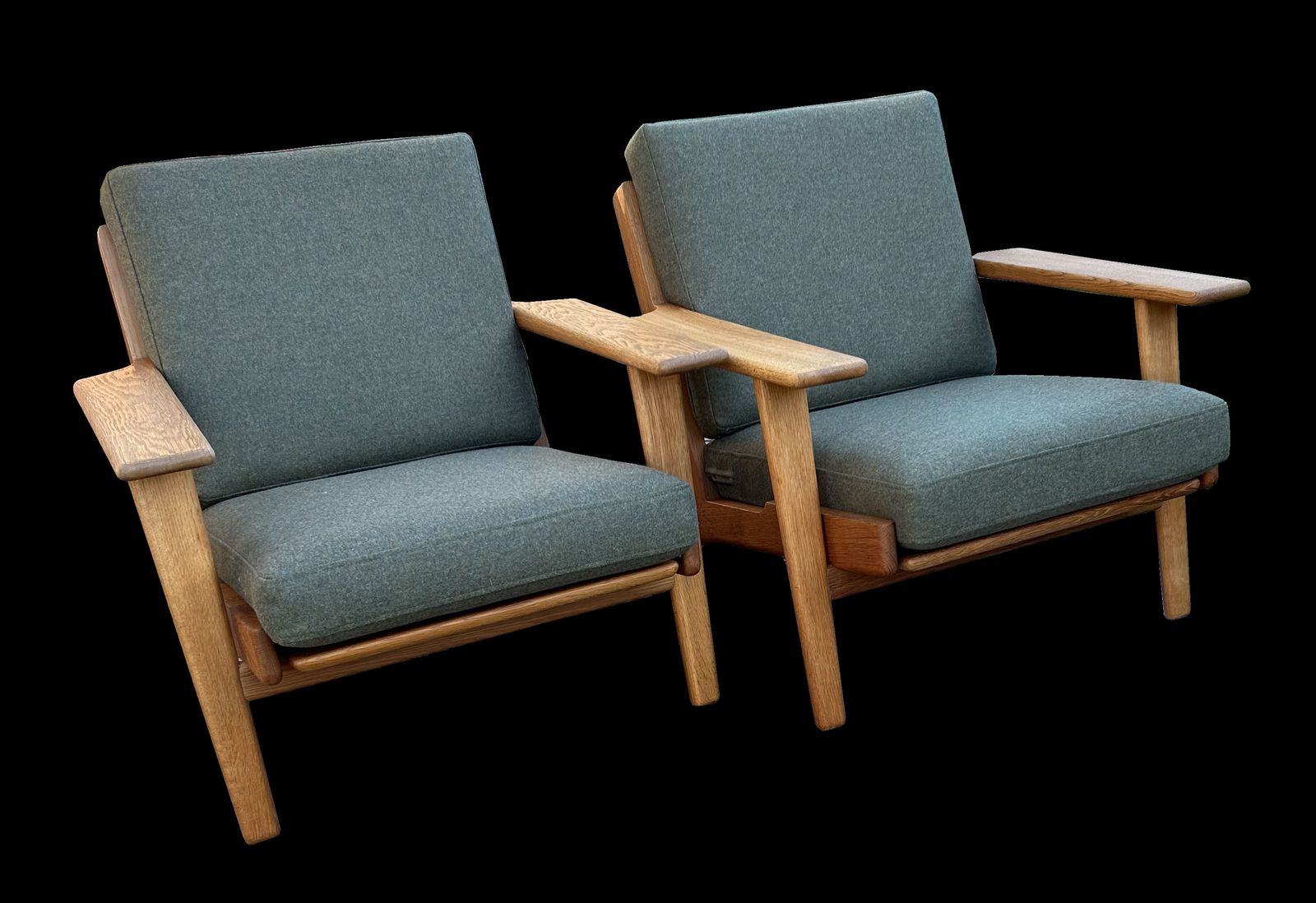 Pair Of 'Plank' Chairs Ge290 By Hans Wegner For Getama photo Furniture