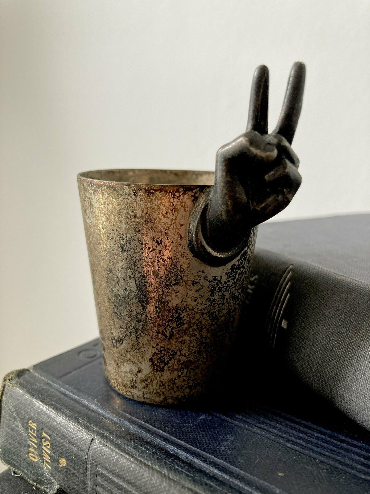 Vintage Napier Fingers Silverplated Jigger Two Fingers Shot Cup Measurement Cup With Hand Motif Shot Glass photo buy