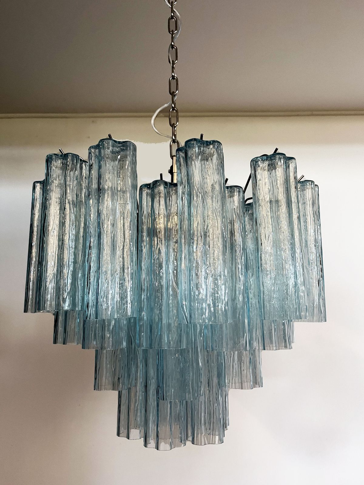 Fantastic Murano Glass Tube Chandelier   36 Blue Glass Tube photo buy