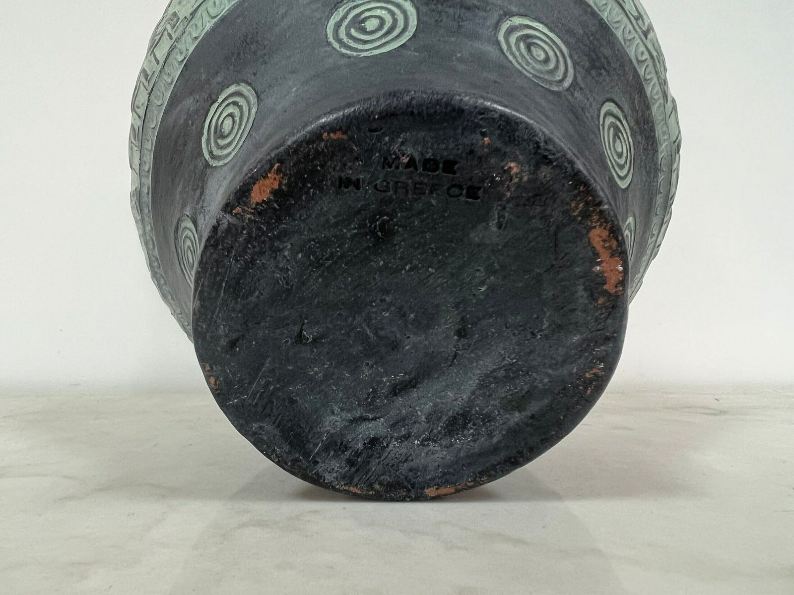 Vintage Terracotta Greek Pithari Antique Pottery Ancient Style, Mythology Scenses Vase photo furniture