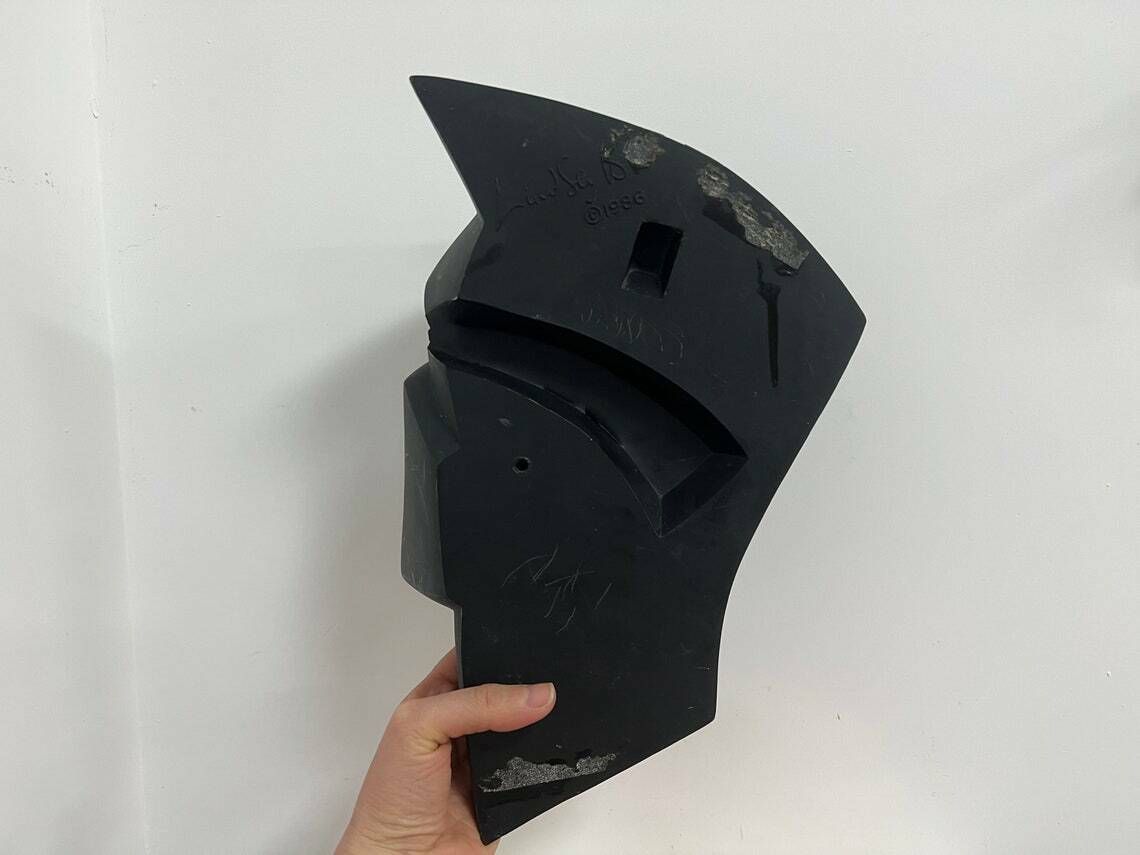 Vintage Black Face Sculpture, Original Lindsey B Balkweill Wall Mask Brian, Plastic Sculpture Mannequin, Sunglass Display photo buy