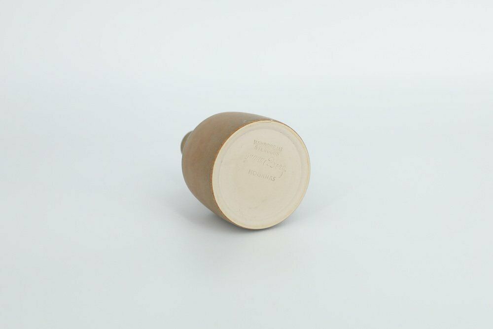 Small Mid Century Scandinavian Modern Collectible Caramel Stoneware Vase By Gunnar Borg For Höganäs Ceramics, 1960s photo Home Decor
