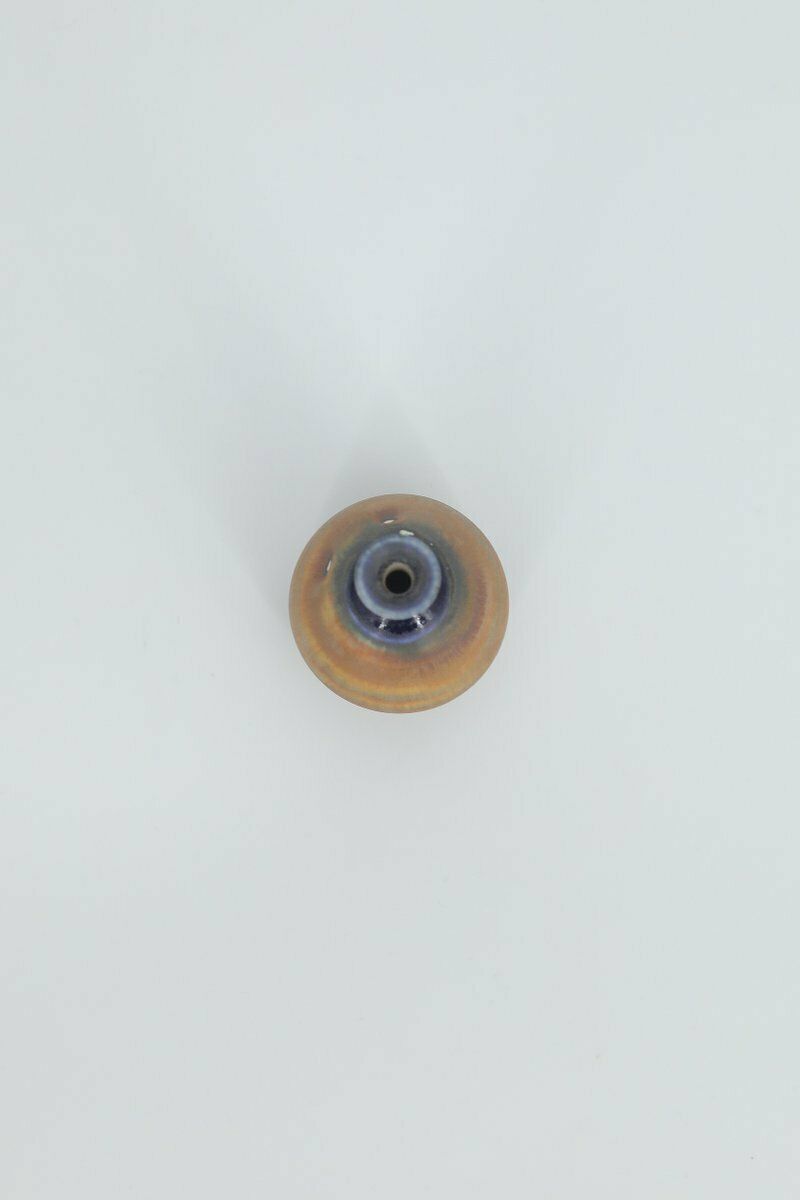 Small Mid Century Scandinavian Modern Collectible Blue & Brown Stoneware Vase By Gunnar Borg For Höganäs Keramik, 1960s photo furniture