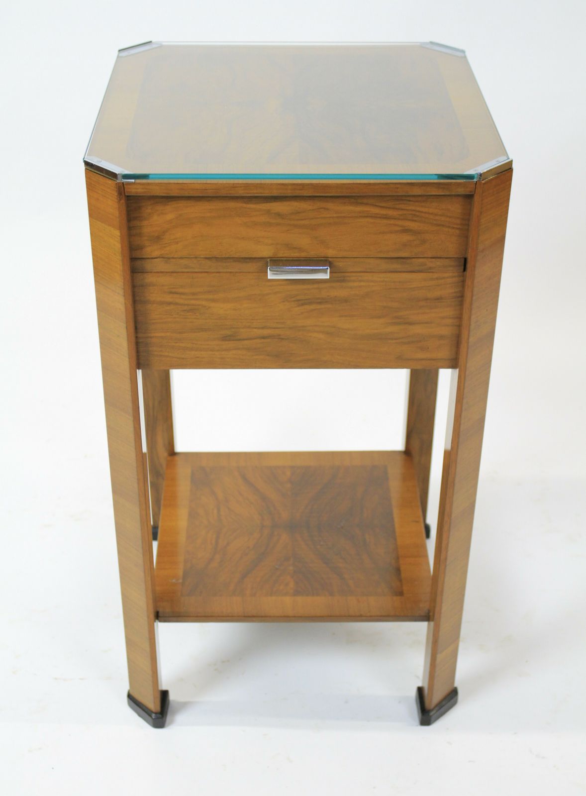 Fine Art Deco  Walnut 2 Tier Table With Maple Slides Circa 1930s photo Furniture