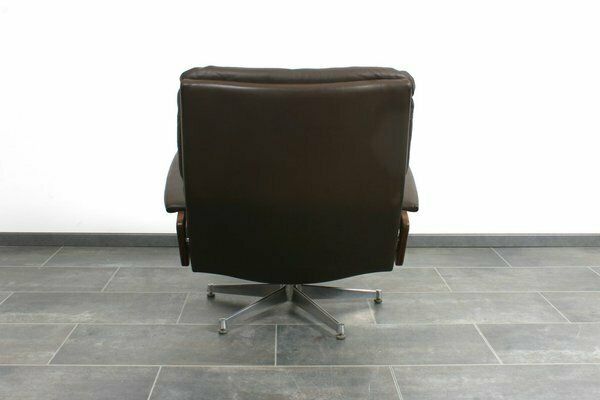 photo furniture King Chair In Brown Leather By André Vandenbeuck For Strässle 1960s