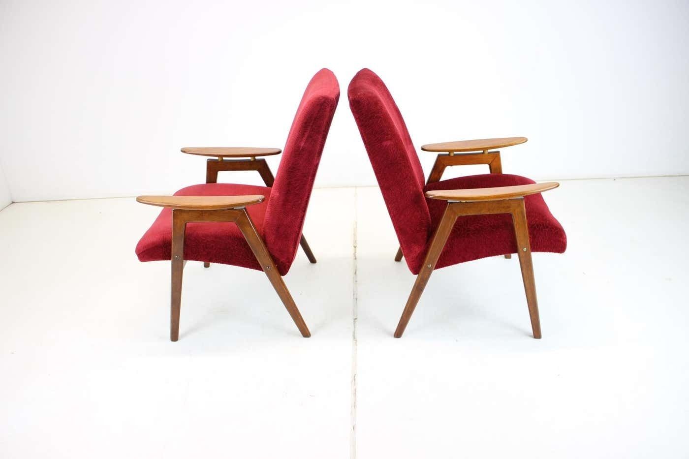Set Of Two Lounge Chair By Jaroslav šmídek For Jitona, 1960s photo for sale