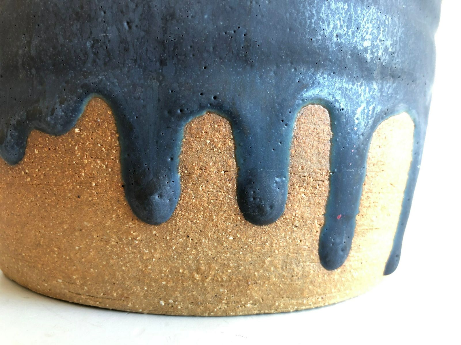 Danish Mid Century Large Original Fine Art Ceramic Vase With Gorgeous Blue Glaze   Signed Fp 1983 photo for sale