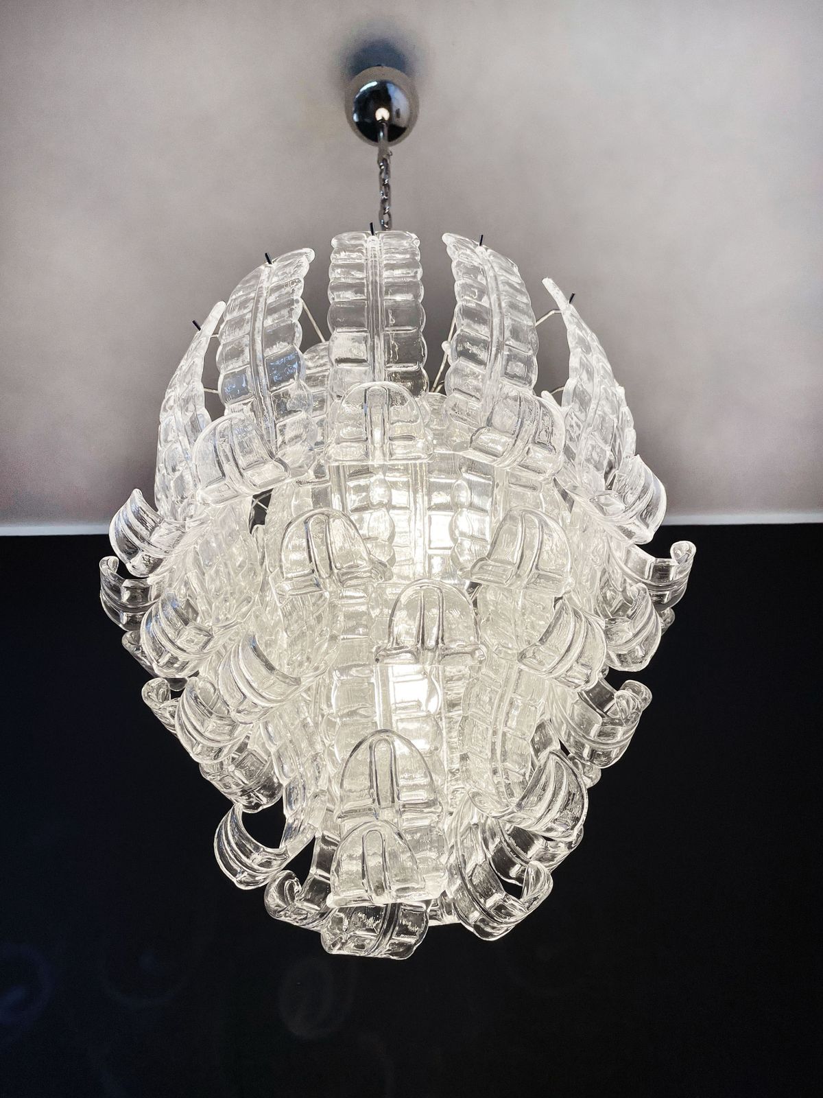 Lighting Italian Murano Six Tier Felci Glass Chandelier photo