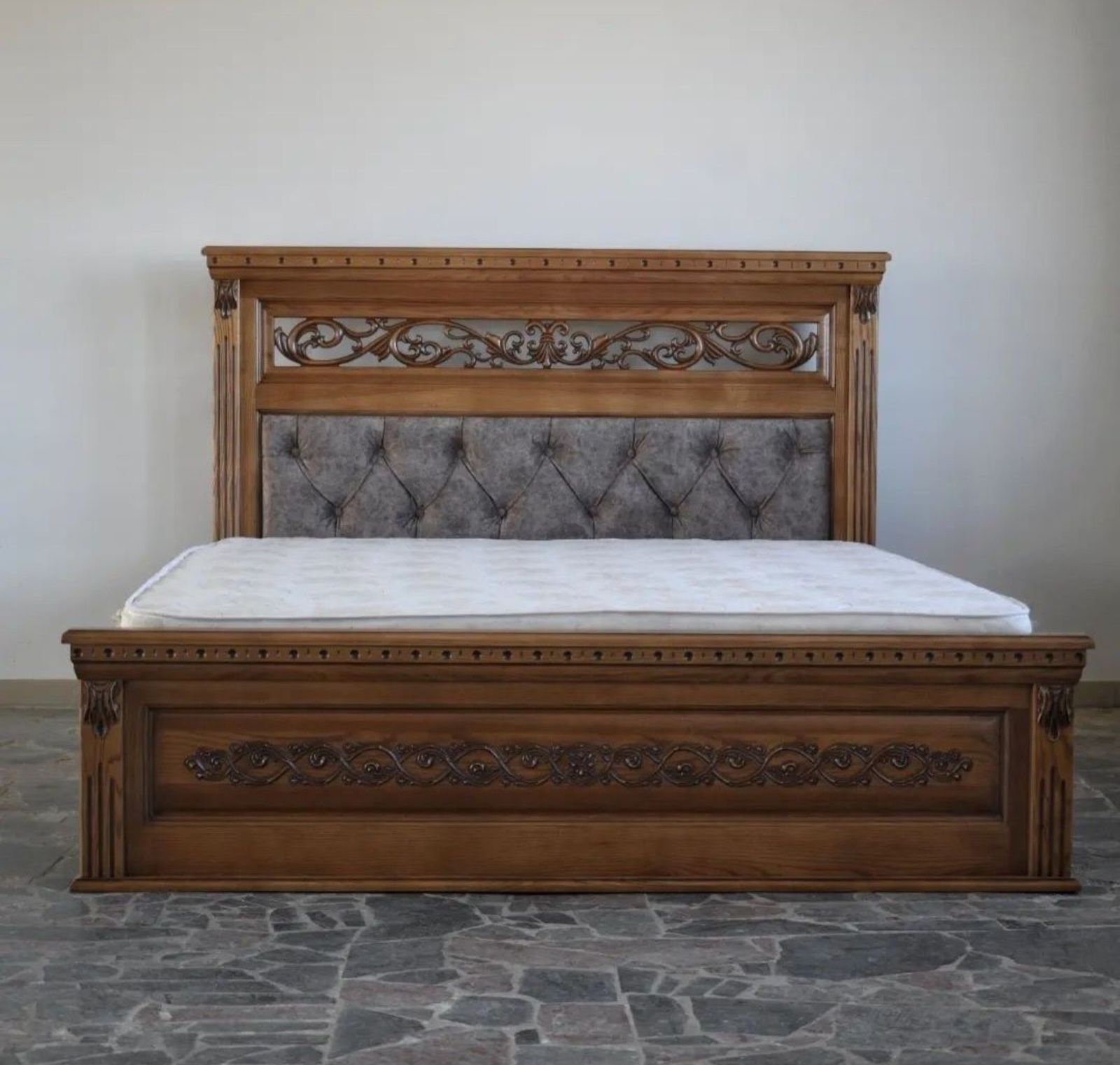 New Bed Natural Wood Ash Double photo vintage