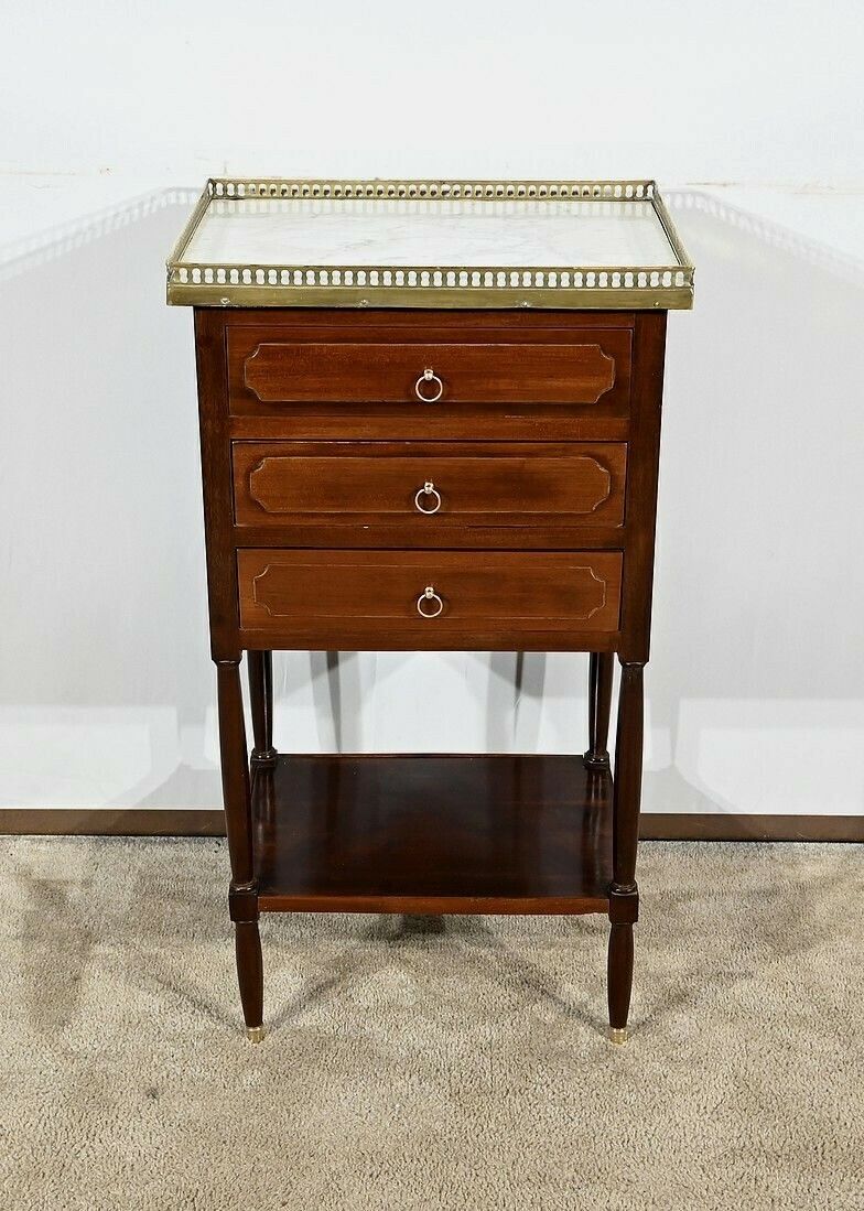 Small Mahogany Chiffonnière Living Room Table, Louis XVI – 18th Century