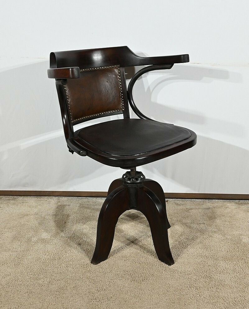 Swivel Office Armchair, In Stained Beech – 1940 photo buy