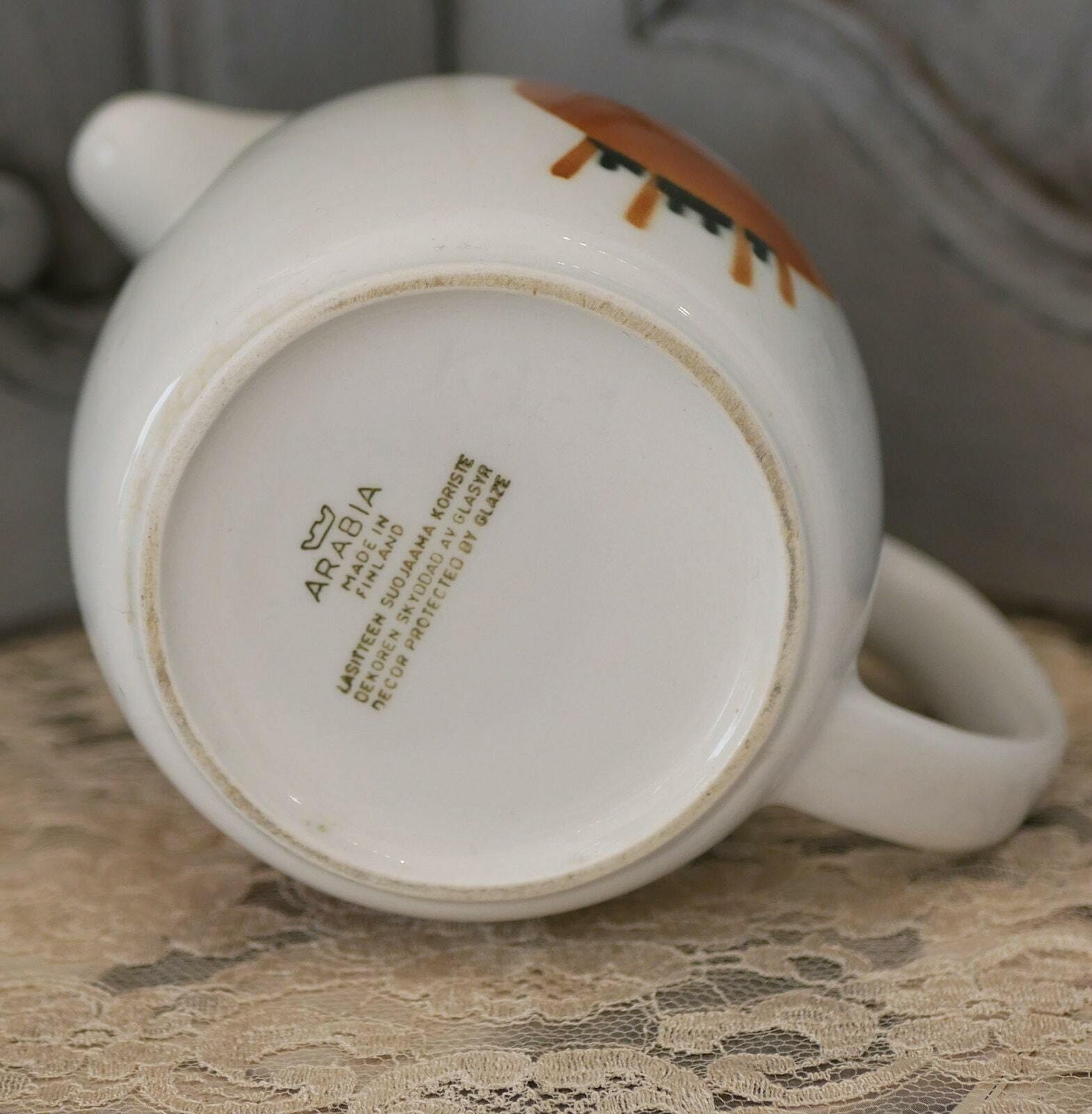 Arabia Of Finland 'Heluna' Cow Milk Jug Anja Kuurikka & Kaj Frank Scandanavian Design Mid Century Art Pottery Collectable China Home Decor photo vinterior