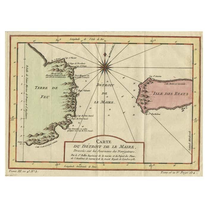 Antique Map Of The Passage Between The Atlantic And Pacific Oceans, Circa 1753