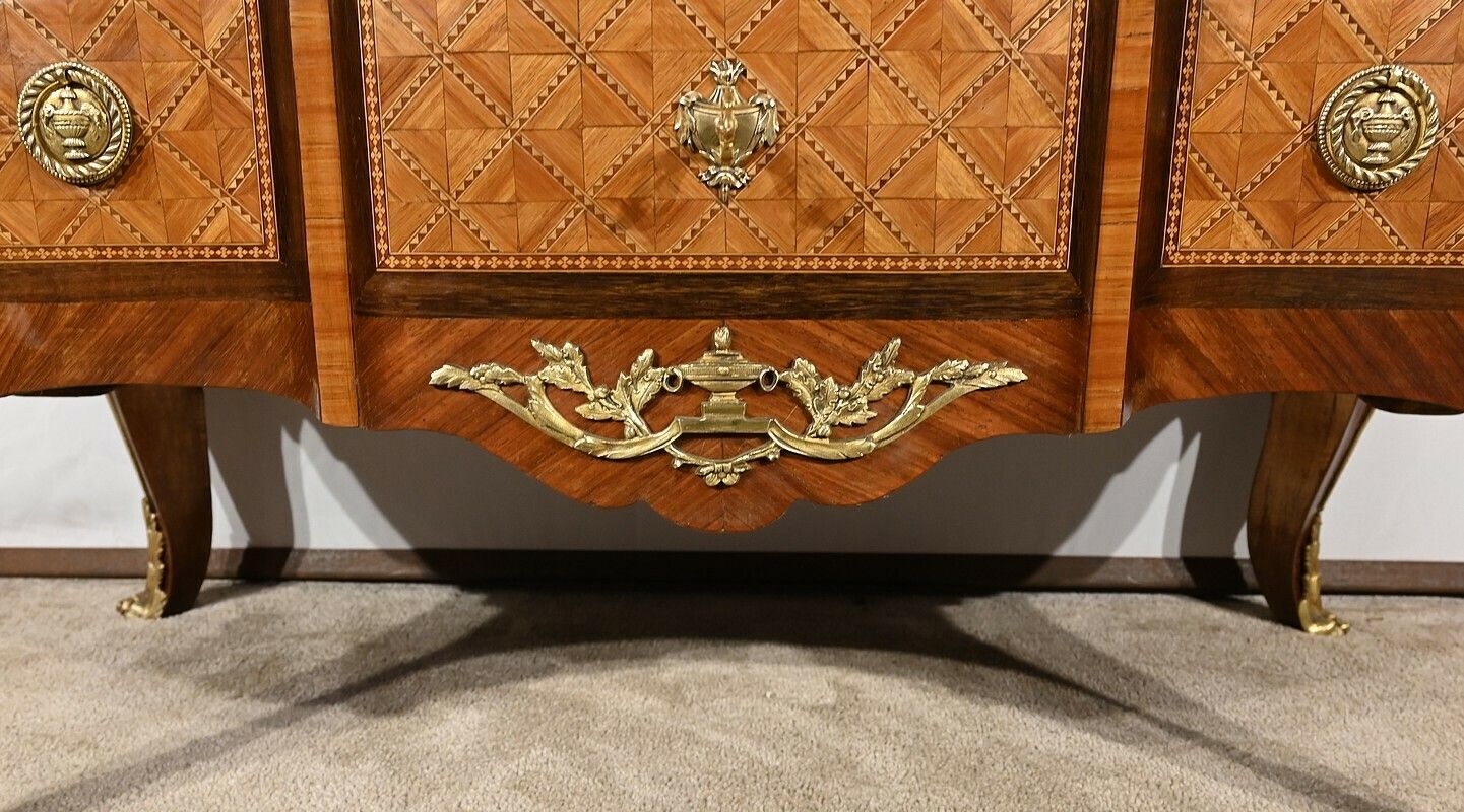 photo buy Rosewood And Amaranth Chest Of Drawers, Louis XV / Louis XVI Transition Style – Late 19th Century