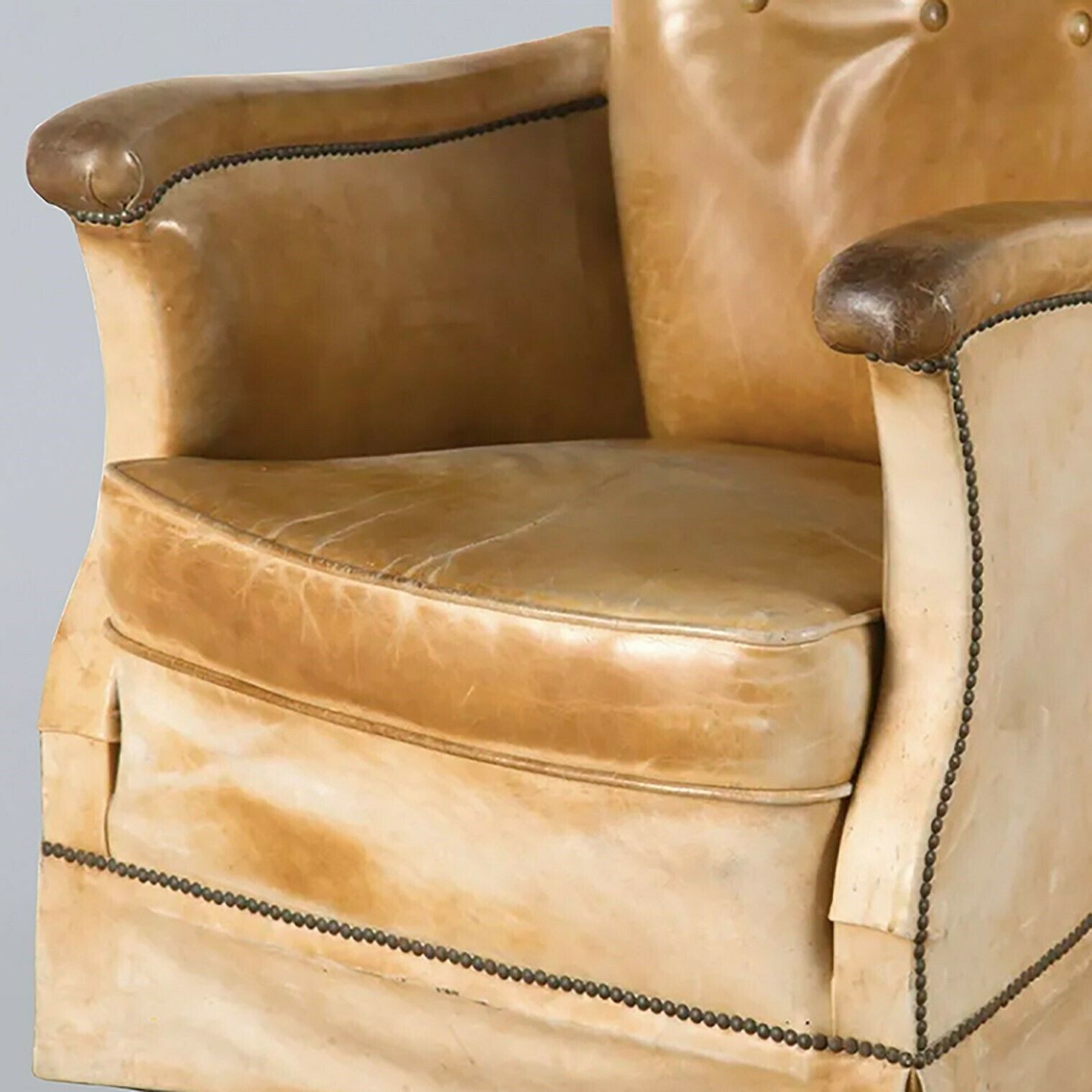 Pair Of French Tan Leather Chairs photo for sale