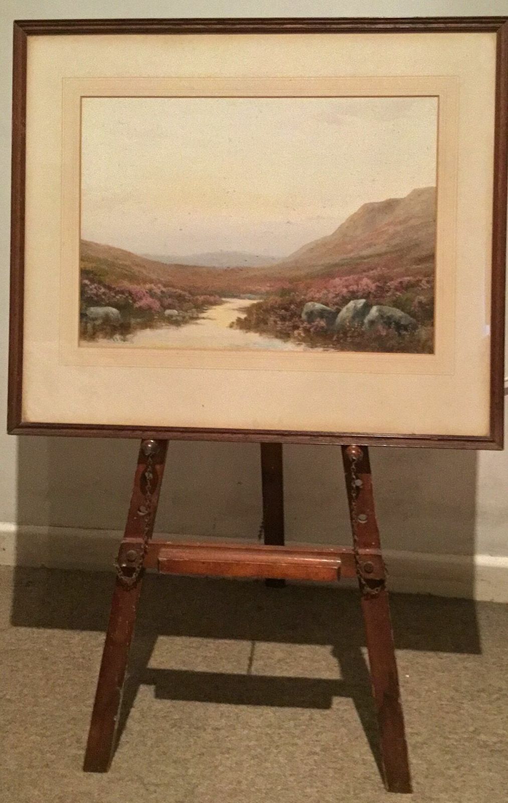 Beautiful Pair Of Large Watercolours By Renowned Artist Rd Sherrin    Moorland Scenes   Signed & In Original Frames photo vinterior
