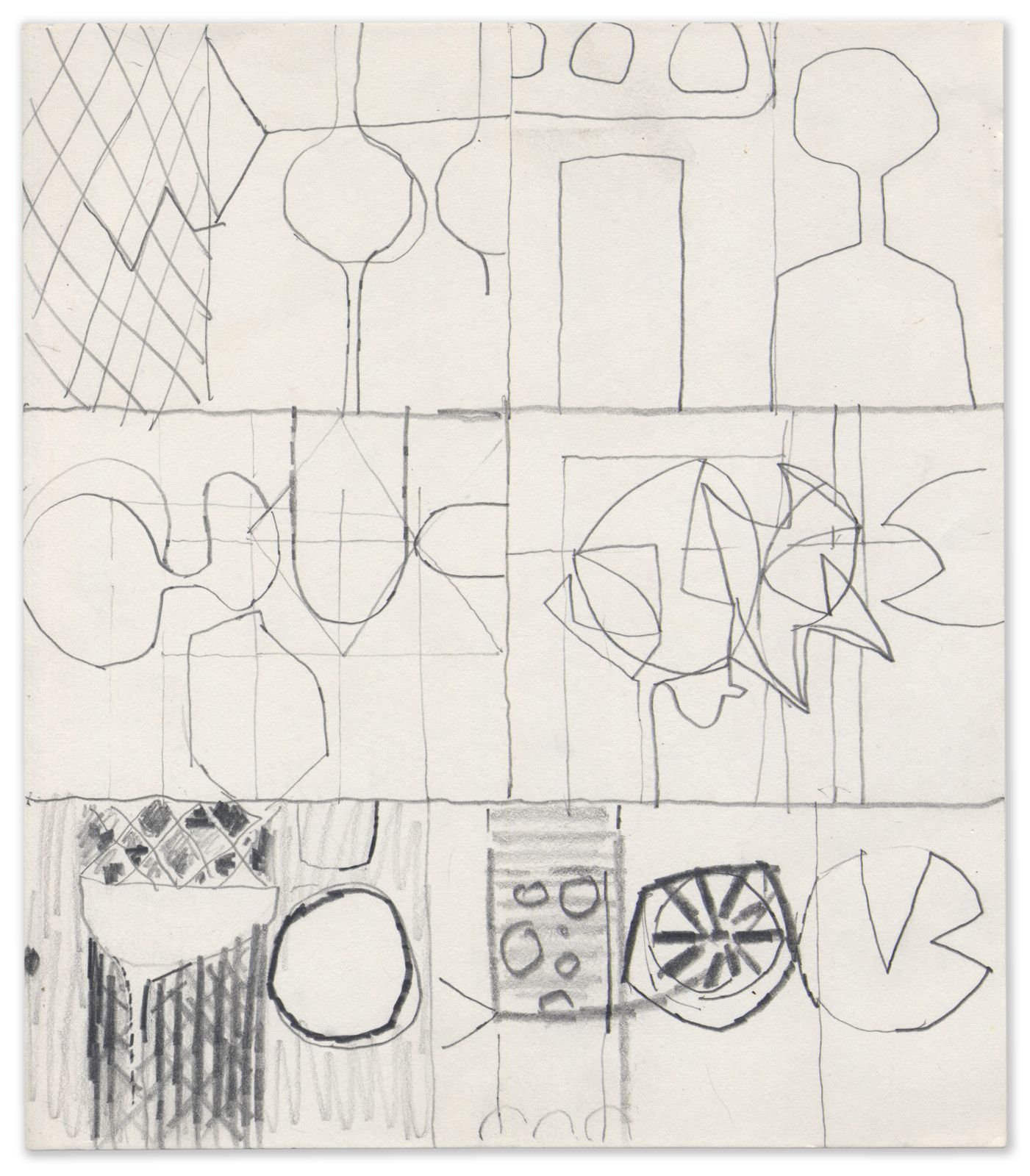 Enigmatic Semi Abstract Drawing By Renowned British Artist: Henry Cliffe, “Untitled”, C.1980 photo furniture