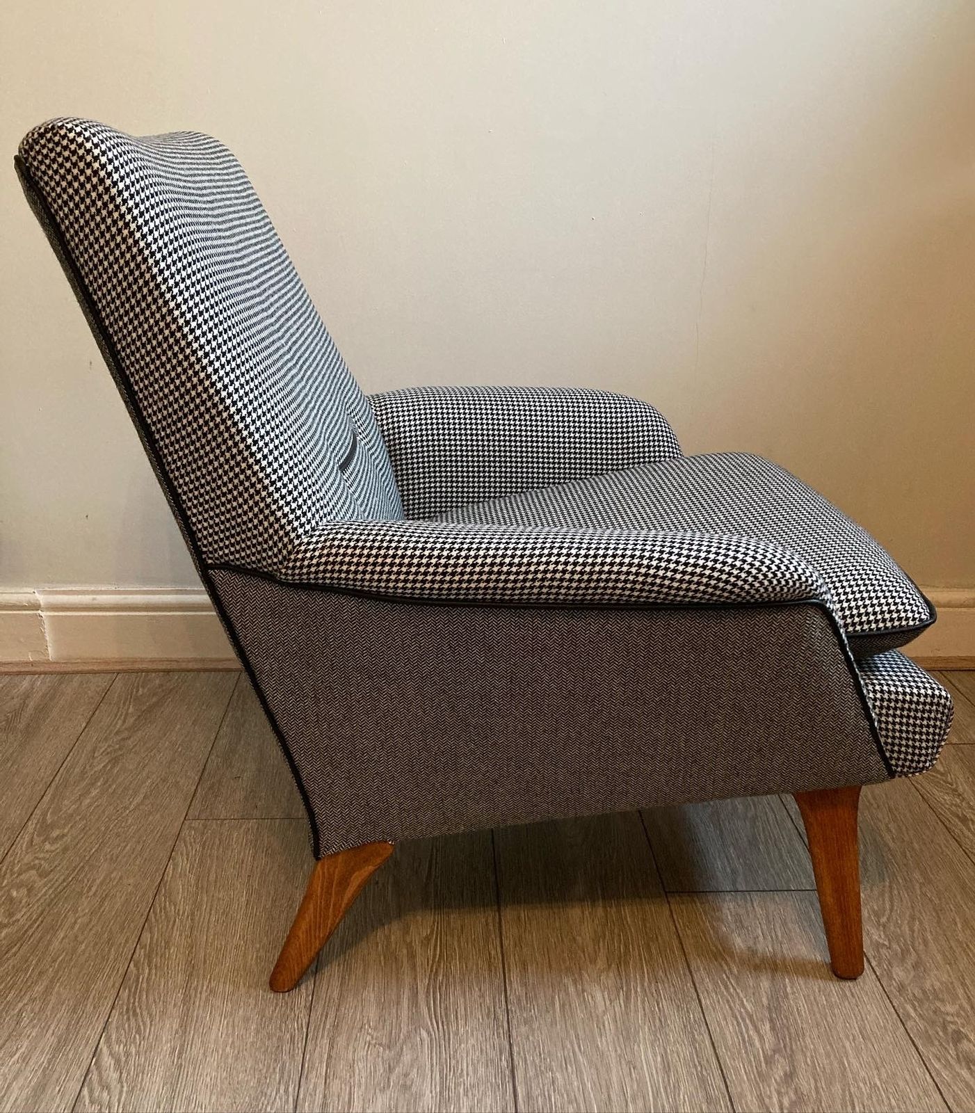 Parker Knoll Armchair Mono Black White Houndstooth Herringbone Pk 934/5/6 Gavotte photo for sale