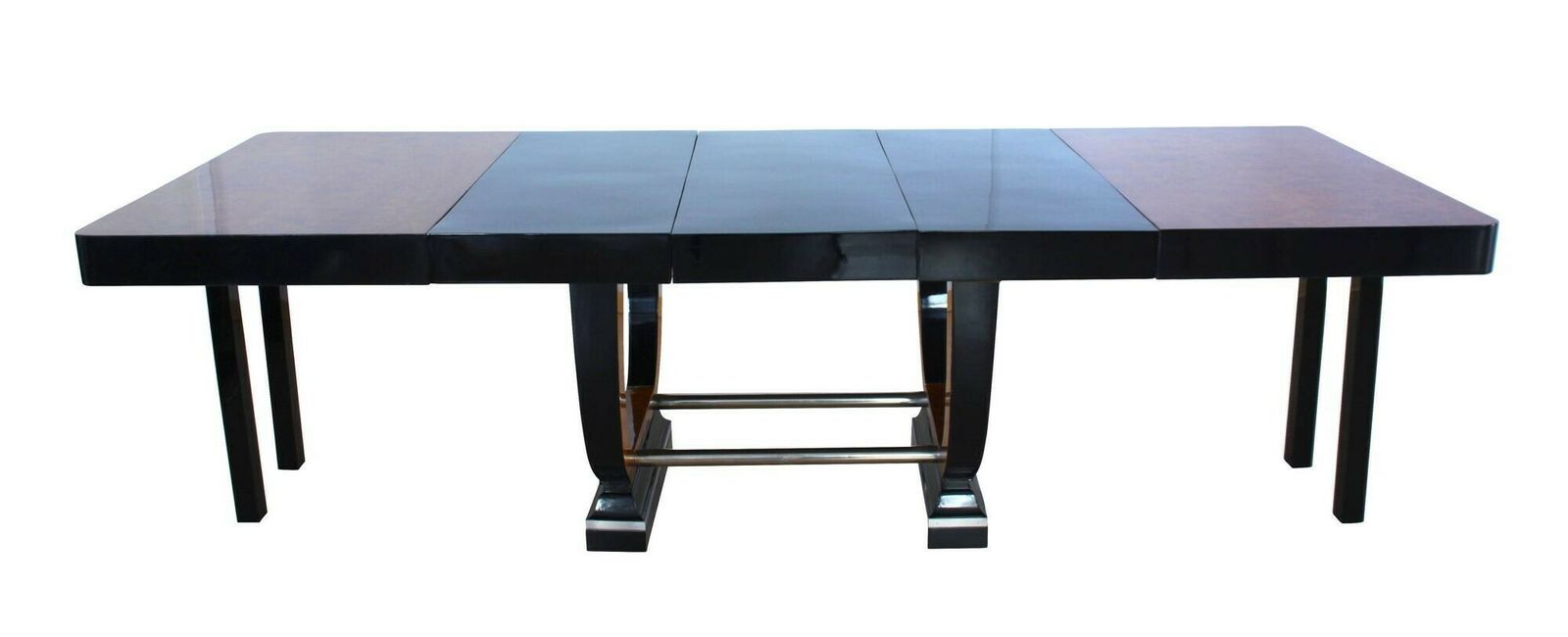 Expandable Art Deco Dining Table, Thuja Roots, Lacquered, France, Circa 1930 photo vintage