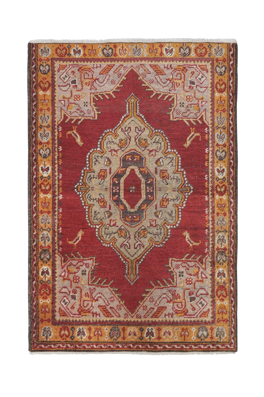 photo for sale Vintage Burnt Orange Turkish Rug Mat 92 X 133 Cm