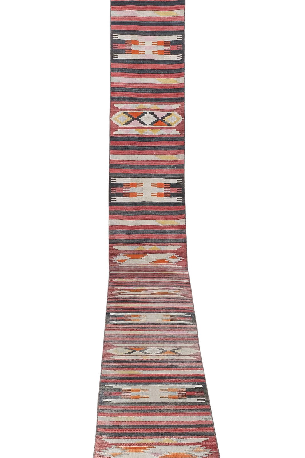 Hand Woven Pink Long Turkish Kilim Runner Rug 70 X 680 Cm photo Textiles