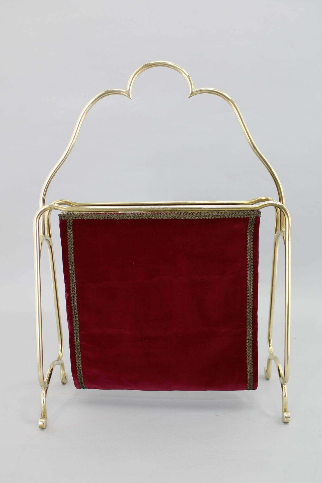 1950s Brass And Fabric Magazine Stand, Italy photo 333.0