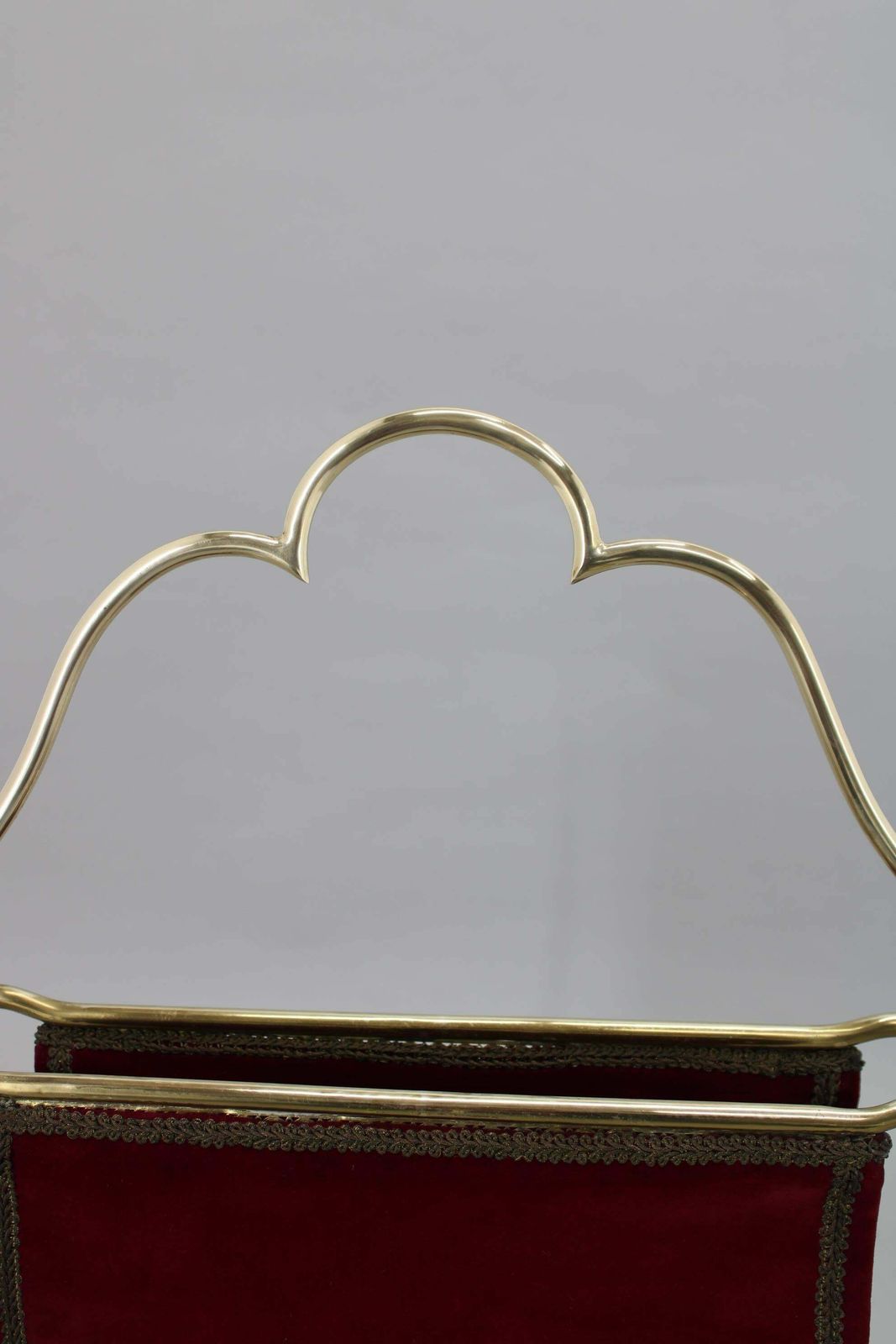 photo for sale 1950s Brass And Fabric Magazine Stand, Italy