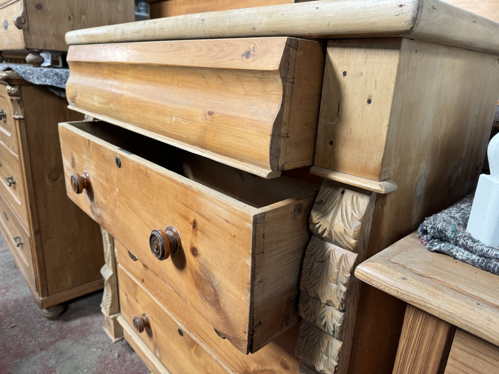 Large Scottish Antique Pine Chest Of Drawers photo furniture