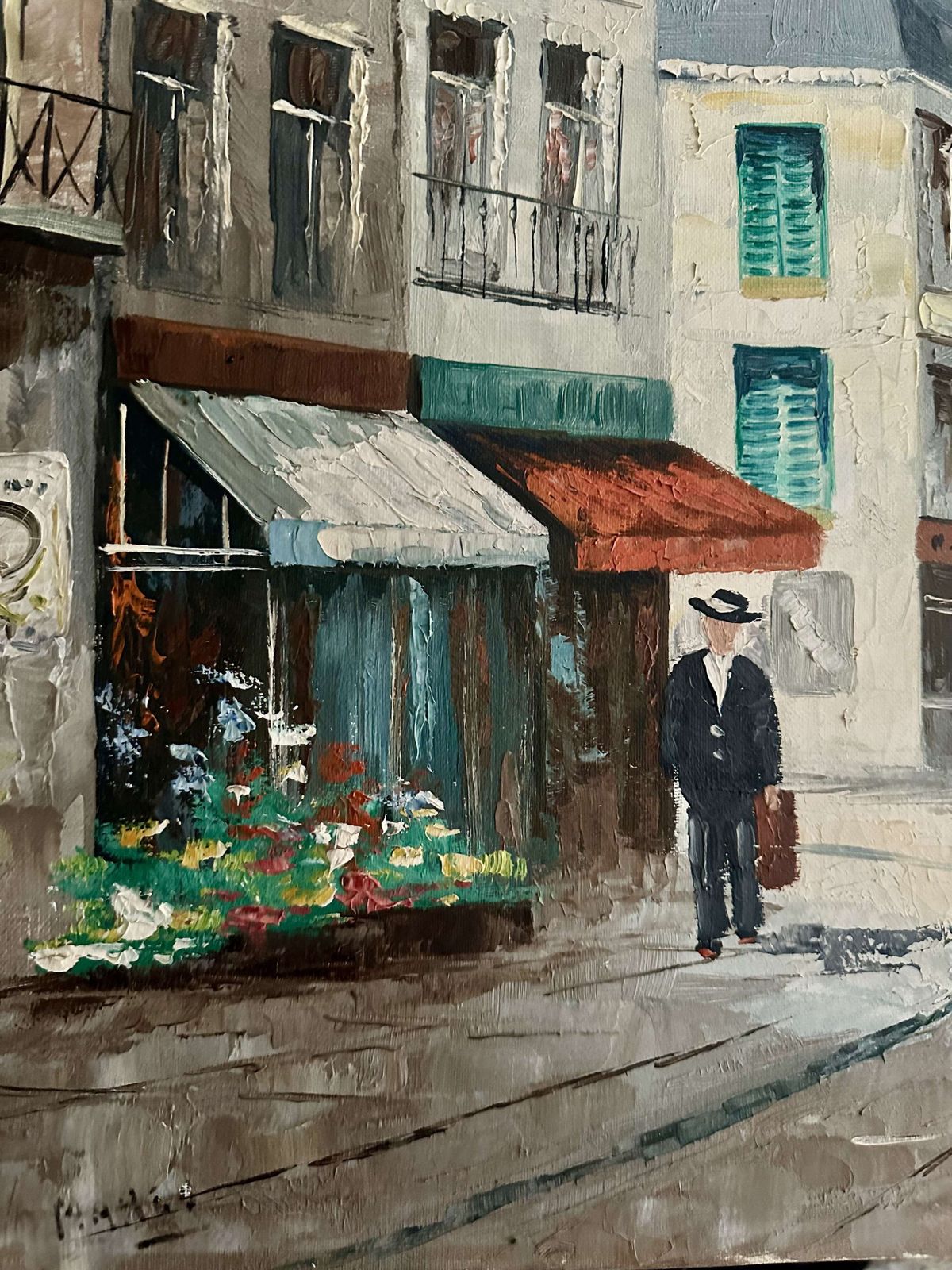 Midcentury French School Oil, A Parisian Townscape, Follower Of Max Moreau photo vinterior