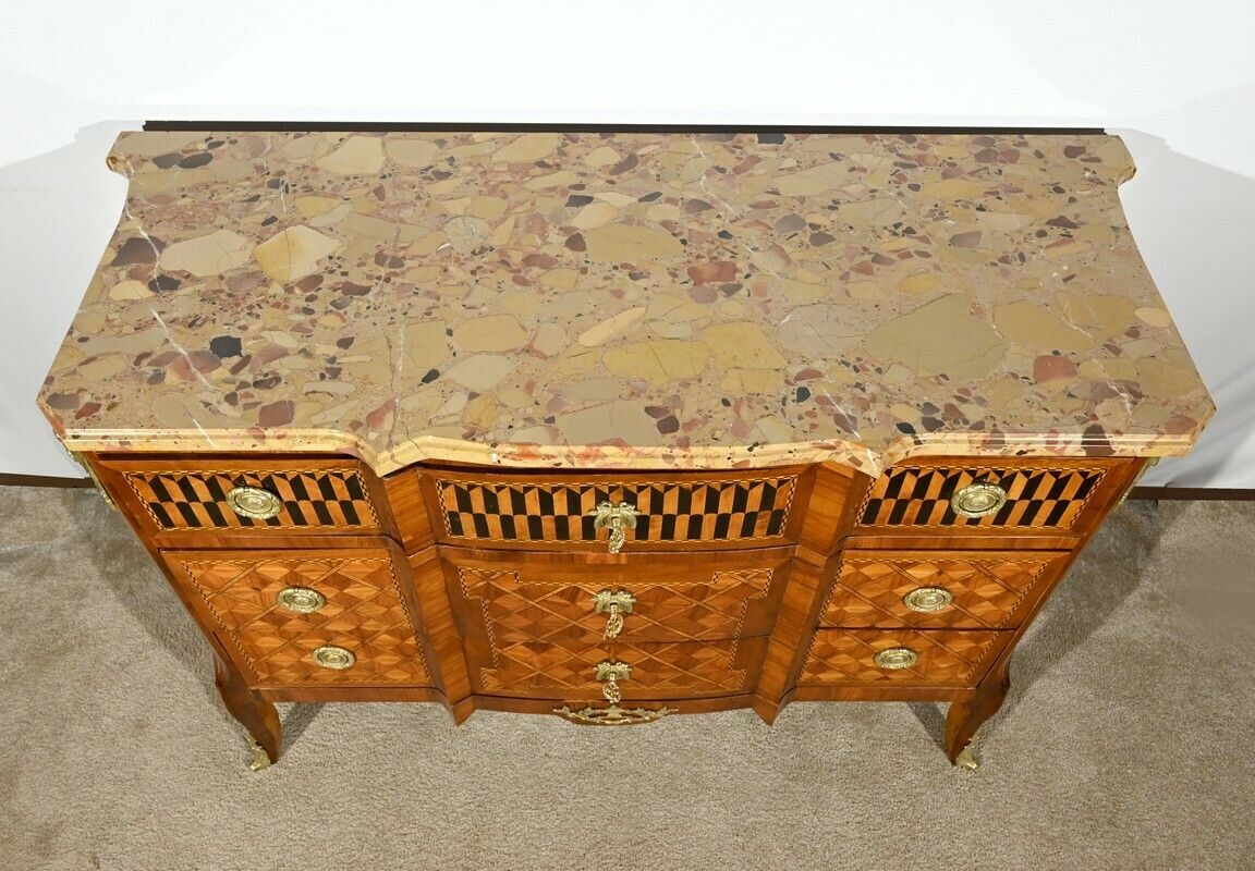Rosewood And Mahogany Chest Of Drawers, Louis XV/Louis XVI Transition Style – Late 19th Century photo 3400.1048386099997