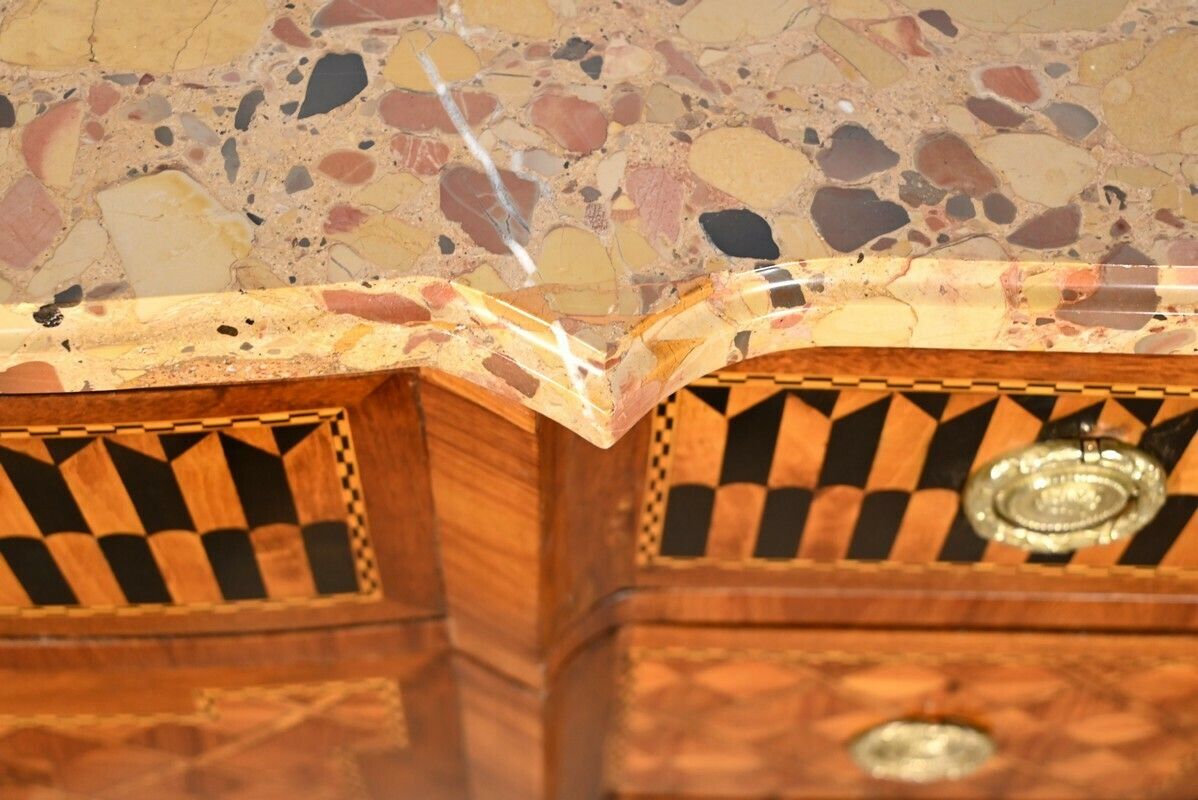 Rosewood And Mahogany Chest Of Drawers, Louis XV/Louis XVI Transition Style – Late 19th Century photo vinterior