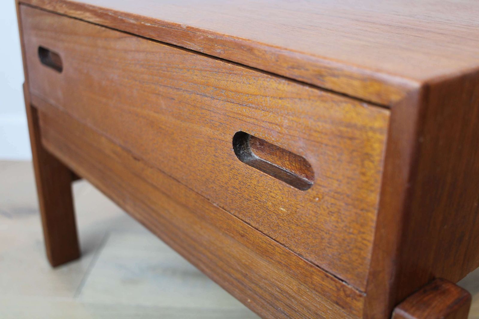 photo for sale A Mid Century Danish Side Table By Illum Wikkelsø For Hjørring Møbel In Teak