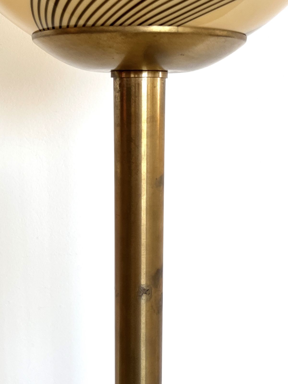 Italian Murano Glass And Brass Floor Lamp, 1970s photo 2100.0