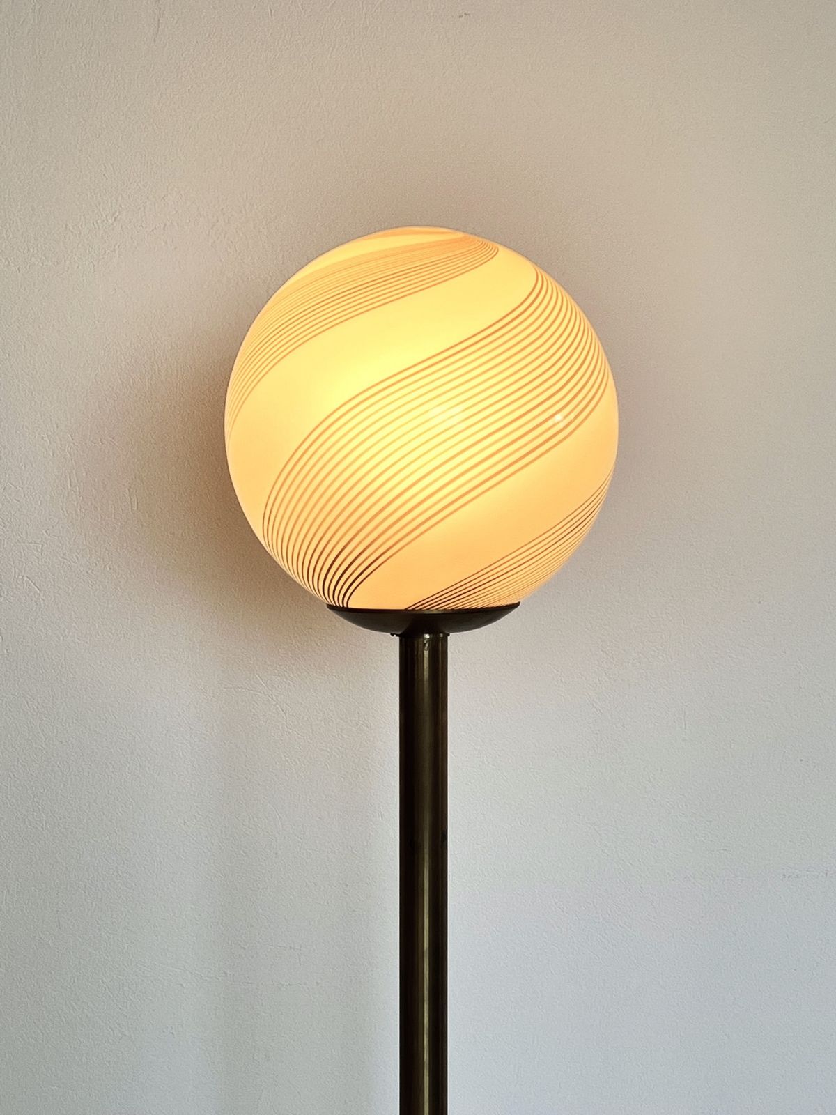 Italian Murano Glass And Brass Floor Lamp, 1970s photo buy