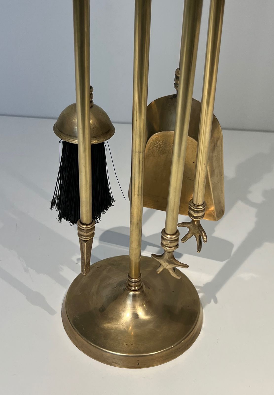 Brass Fire Kit Horse Head Model In The Taste Of Maison Jansen photo vinterior