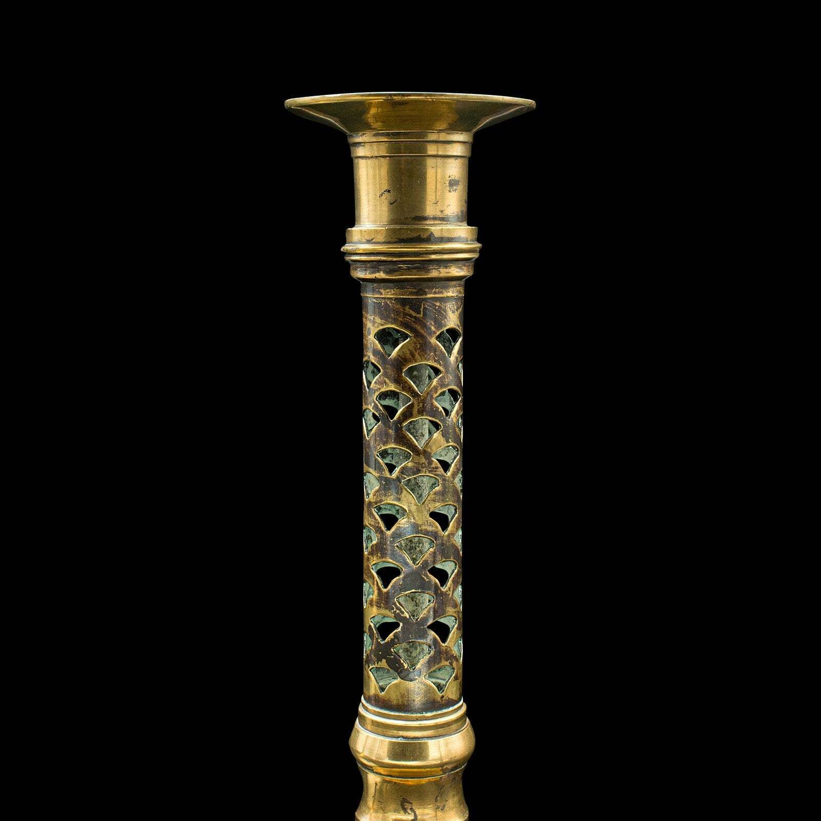 photo furniture Antique Ecclesiastical Candlesticks, English, Brass, Aesthetic Period, Victorian