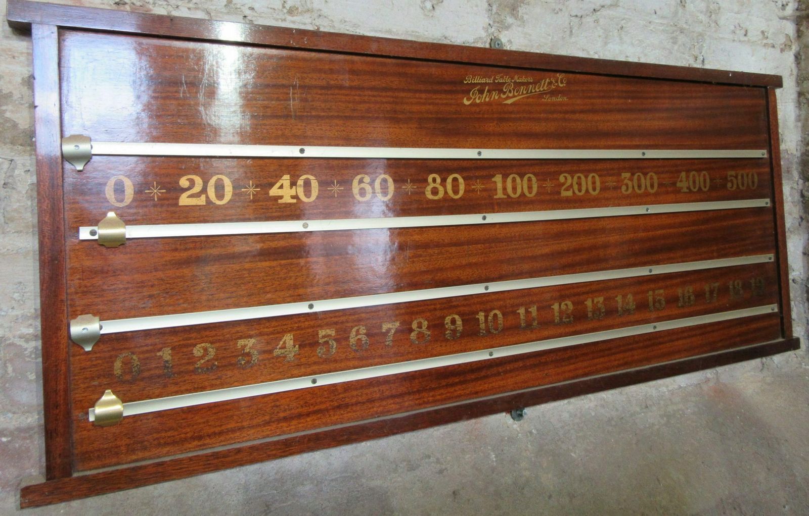 Antique Mahogany Snooker Scoreboard. John Bennett