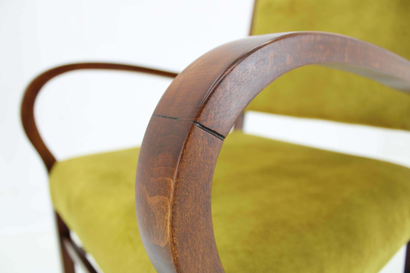 photo vinterior 1940s Pair Of Restored Beech Art Deco Armchairs Czechoslovakia